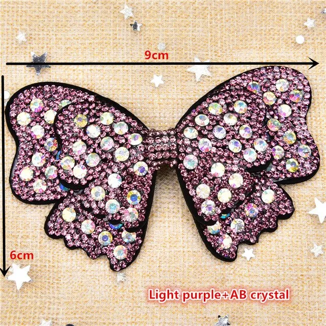 Crystals Rhinestone Bow Tie and Butterfly Applique