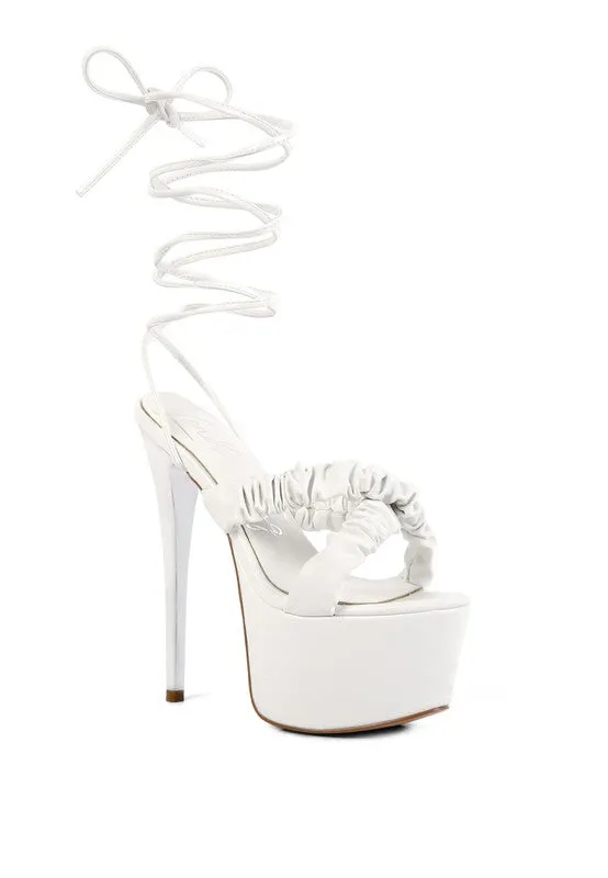 RUCHED STRAPS HEELS