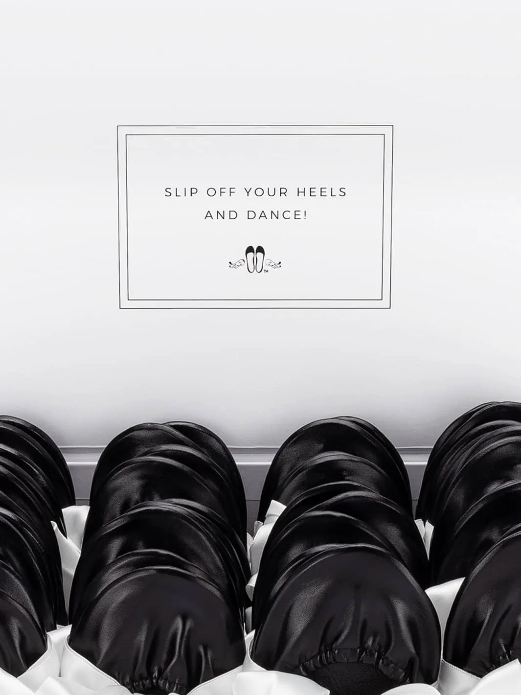 Scratch & Dent 20 Pairs of Black Rescue Flats (WHITE Display Box)
